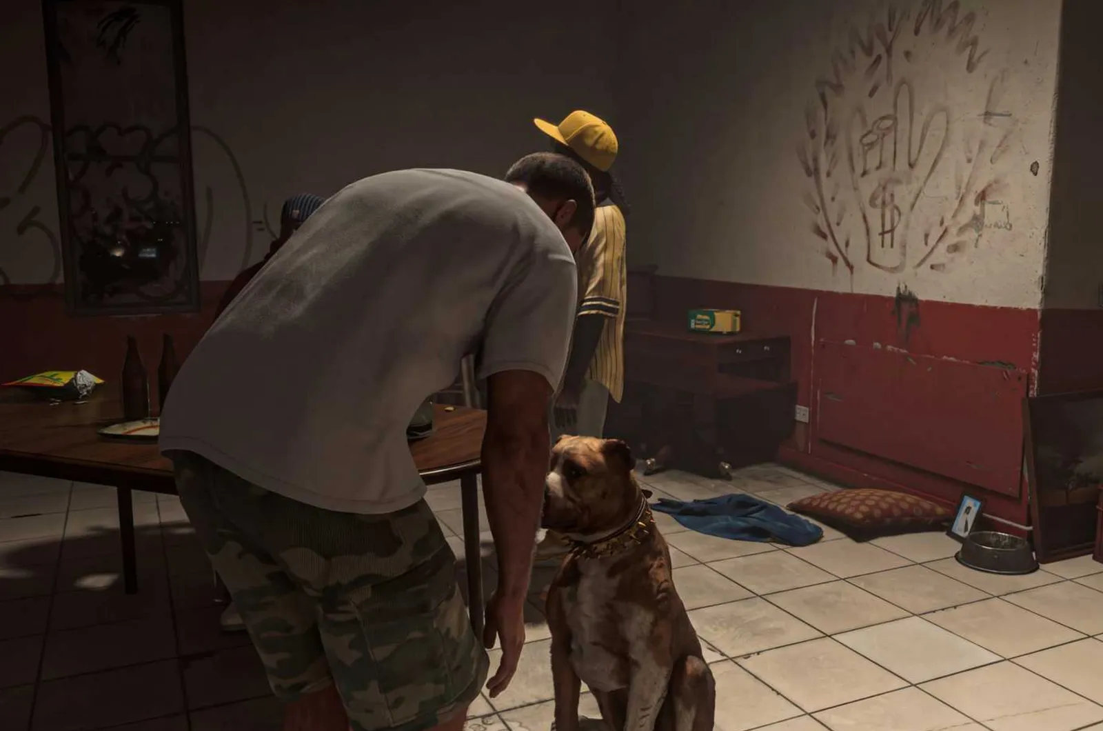 Petting a dog inside a Leonida home in GTA 6.