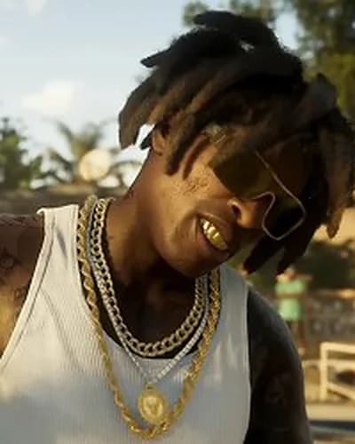 Man with a thick gold chain, Trailer 1 background NPC.