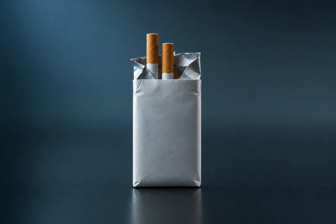 Plain white unbranded cigarette pack with torn foil and two cigarettes standing up, placeholder render for the GTA 6 Cigarettes item
