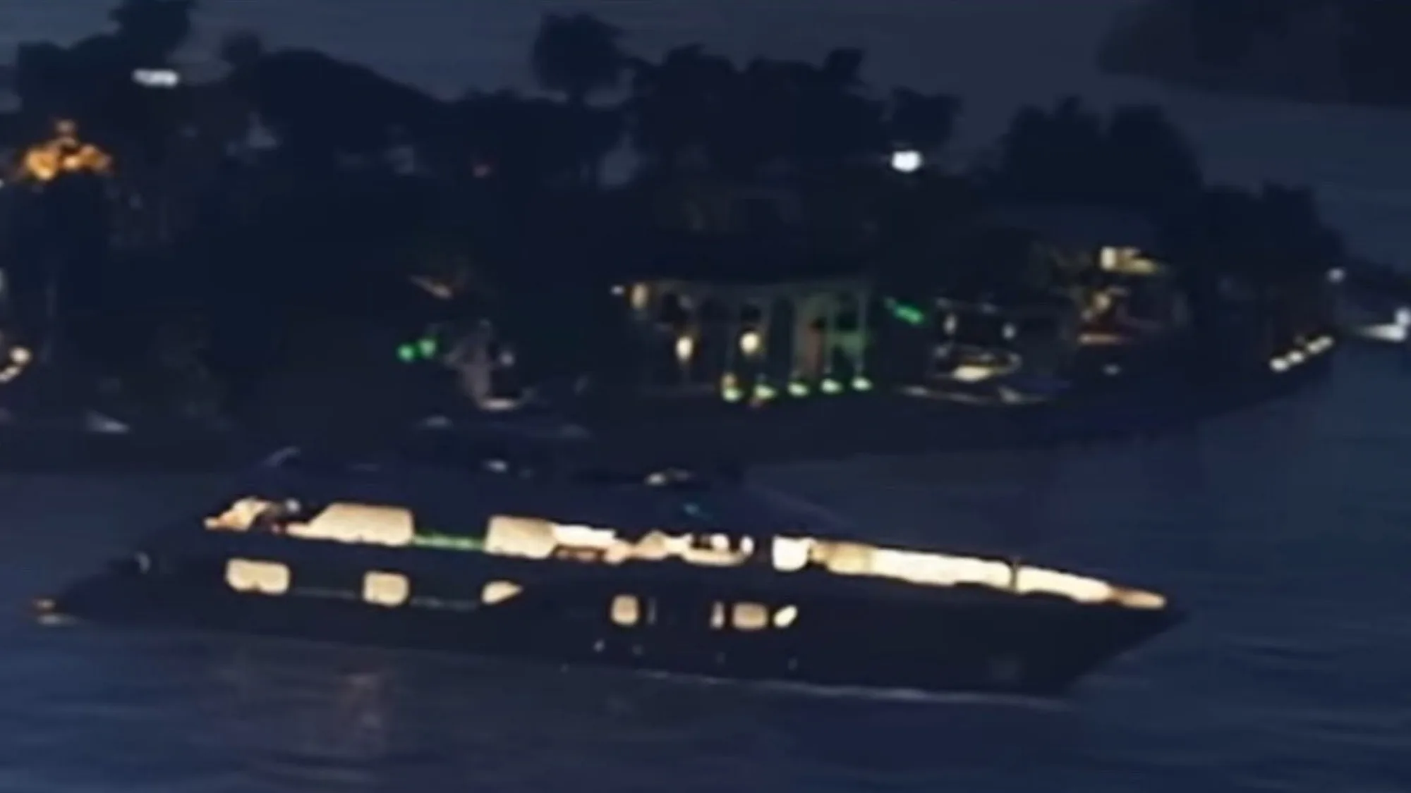 Night aerial view of the Vercetti Estate in GTA 6