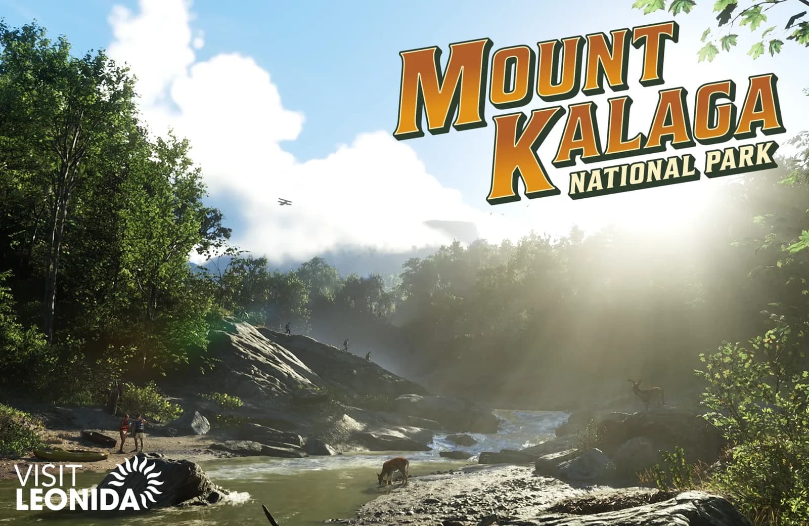 Mount Kalaga National Park postcard art showing a forested river canyon in GTA 6