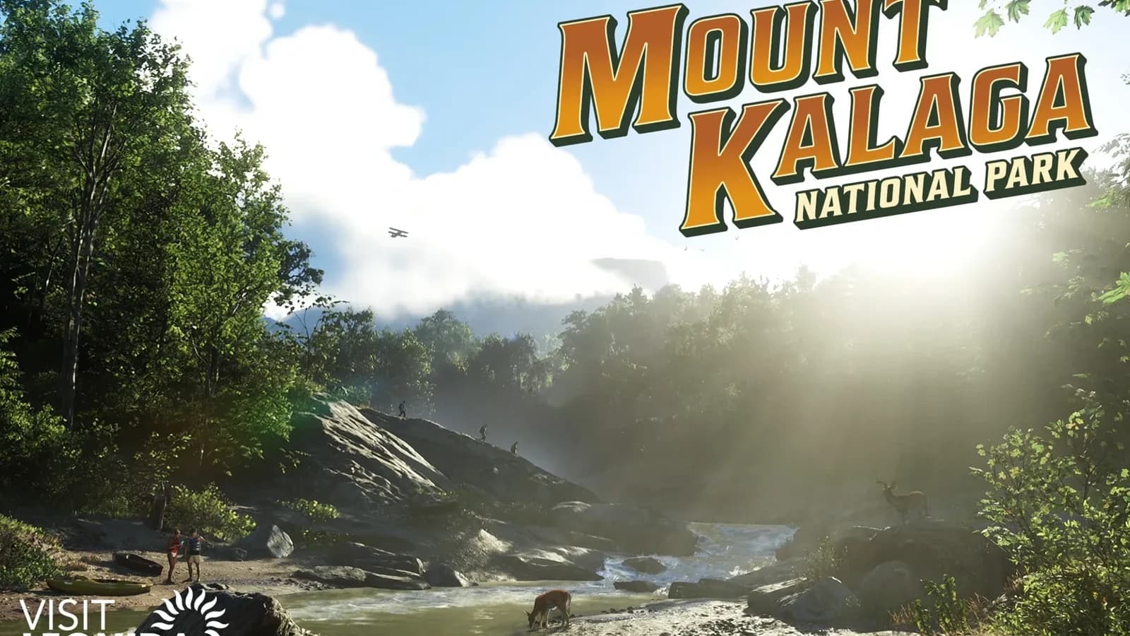 Mount Kalaga National Park postcard art showing a forested river canyon in GTA 6