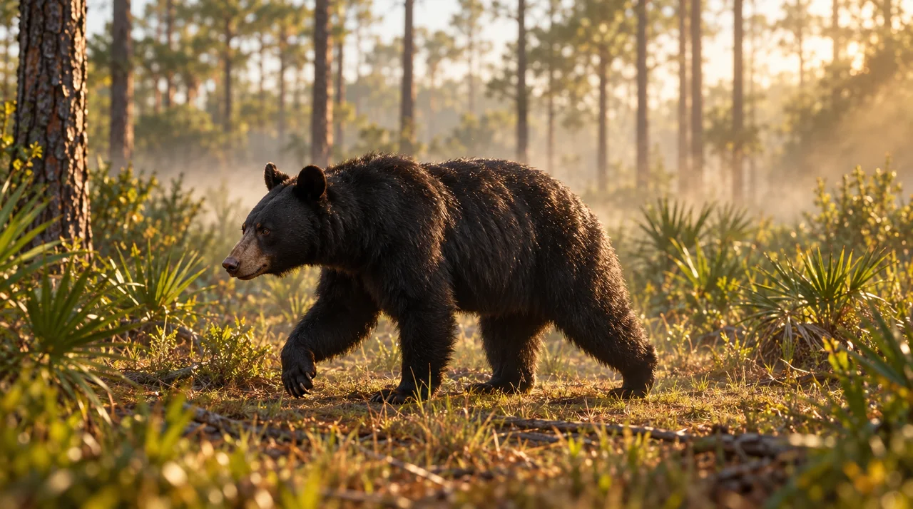 Concept render of a Florida black bear in pine forest for GTA 6