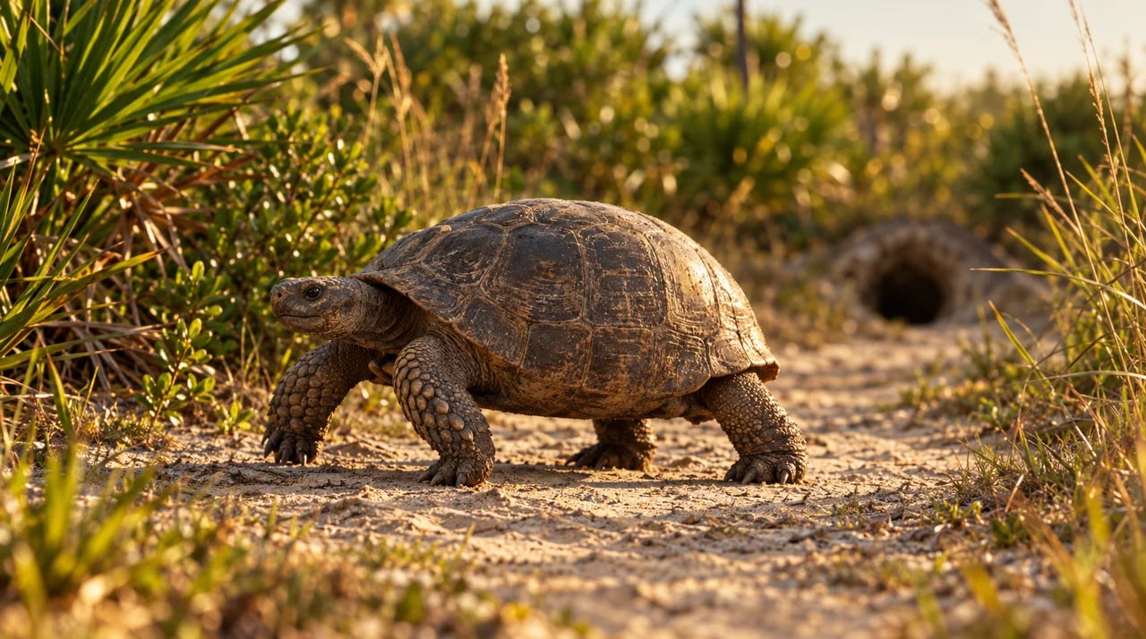 Concept render of a gopher tortoise on a sandy trail in GTA 6