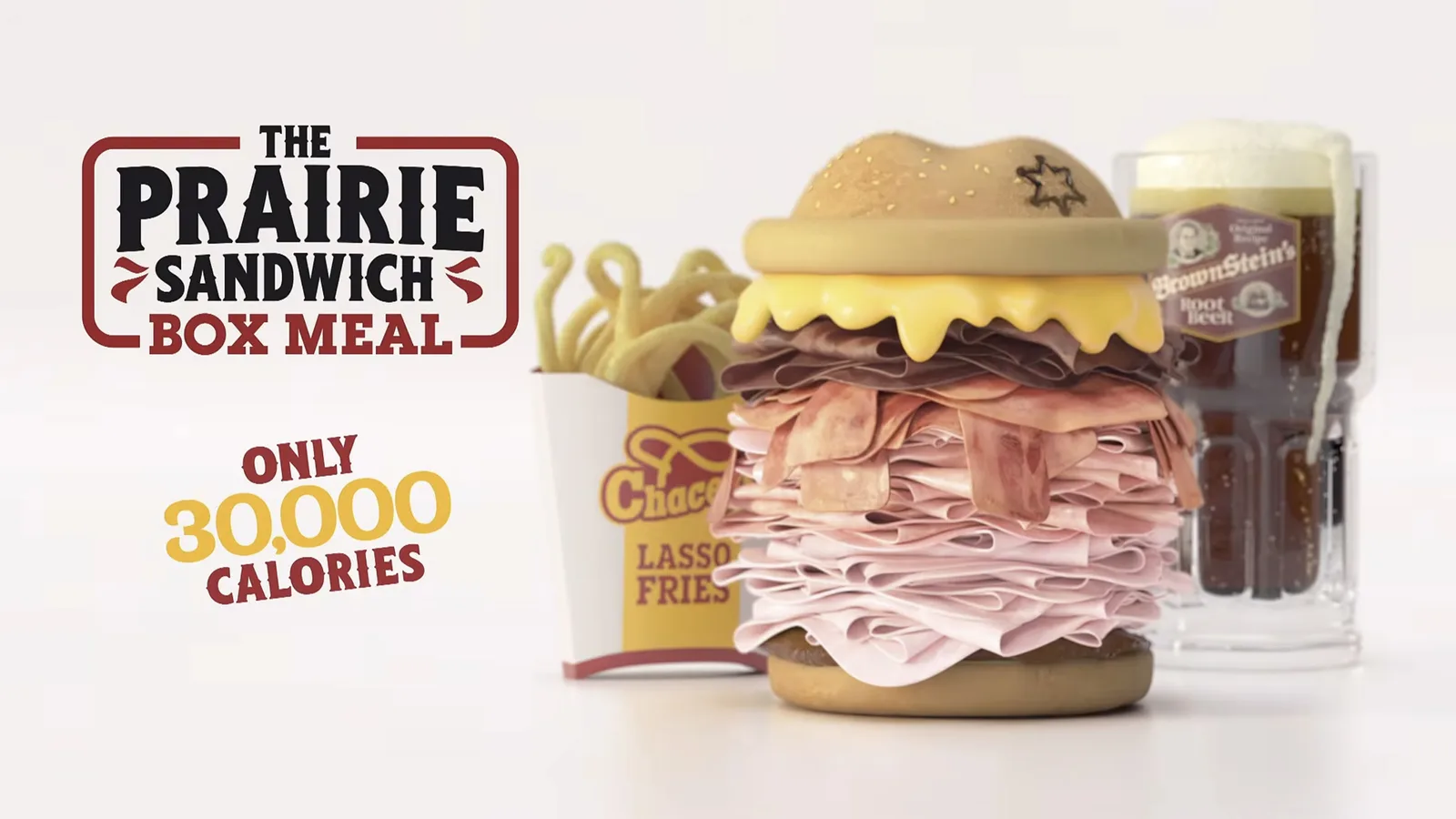Chacey’s Prairie Sandwich Box Meal TV advert from the GTA 6 Extended Look promising 30,000 calories