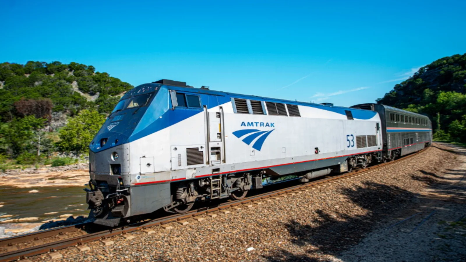 An Amtrak passenger train