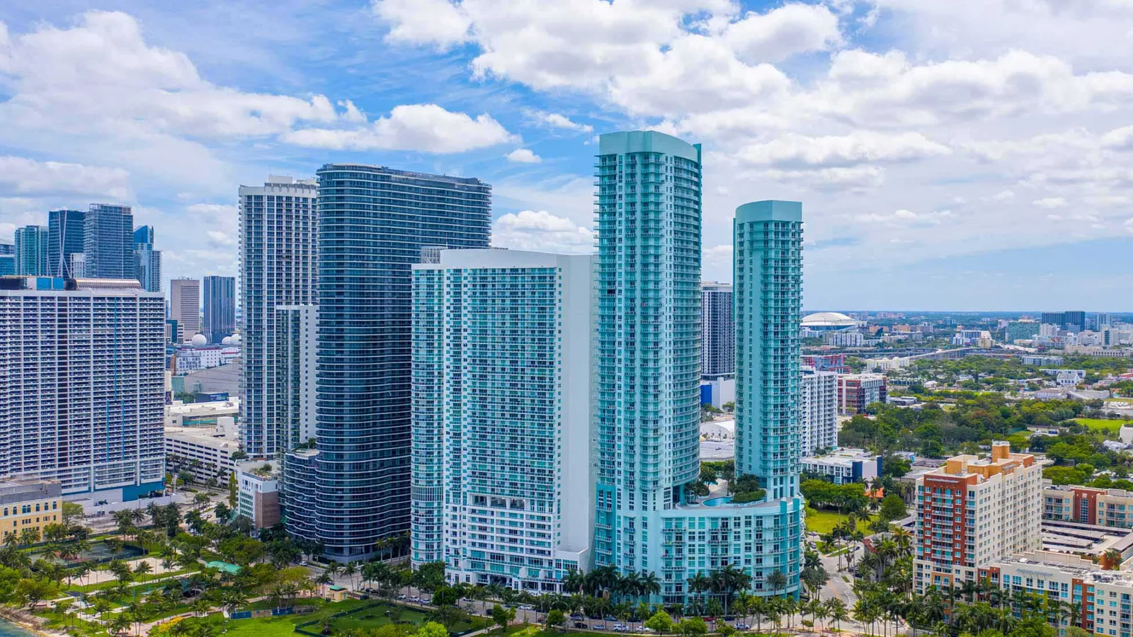Condominium towers rising over Miami’s Edgewater waterfront