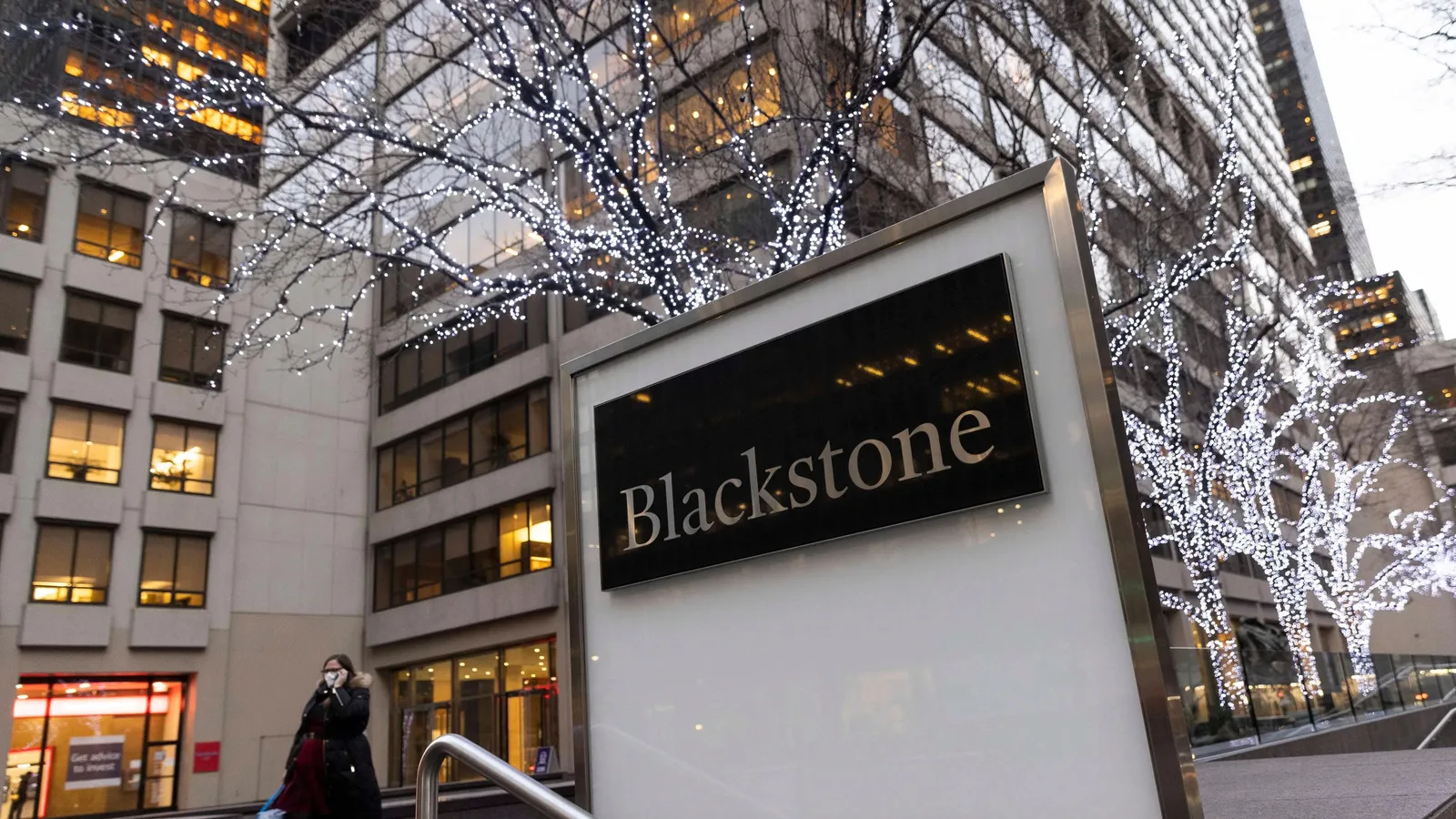 Signage at the offices of a global investment firm