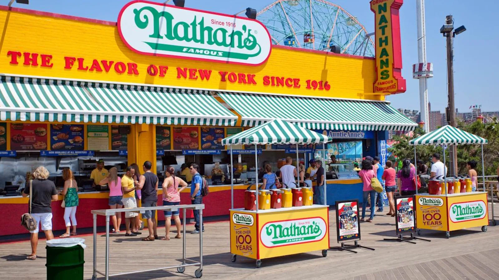 Nathan's Famous hot dog stand