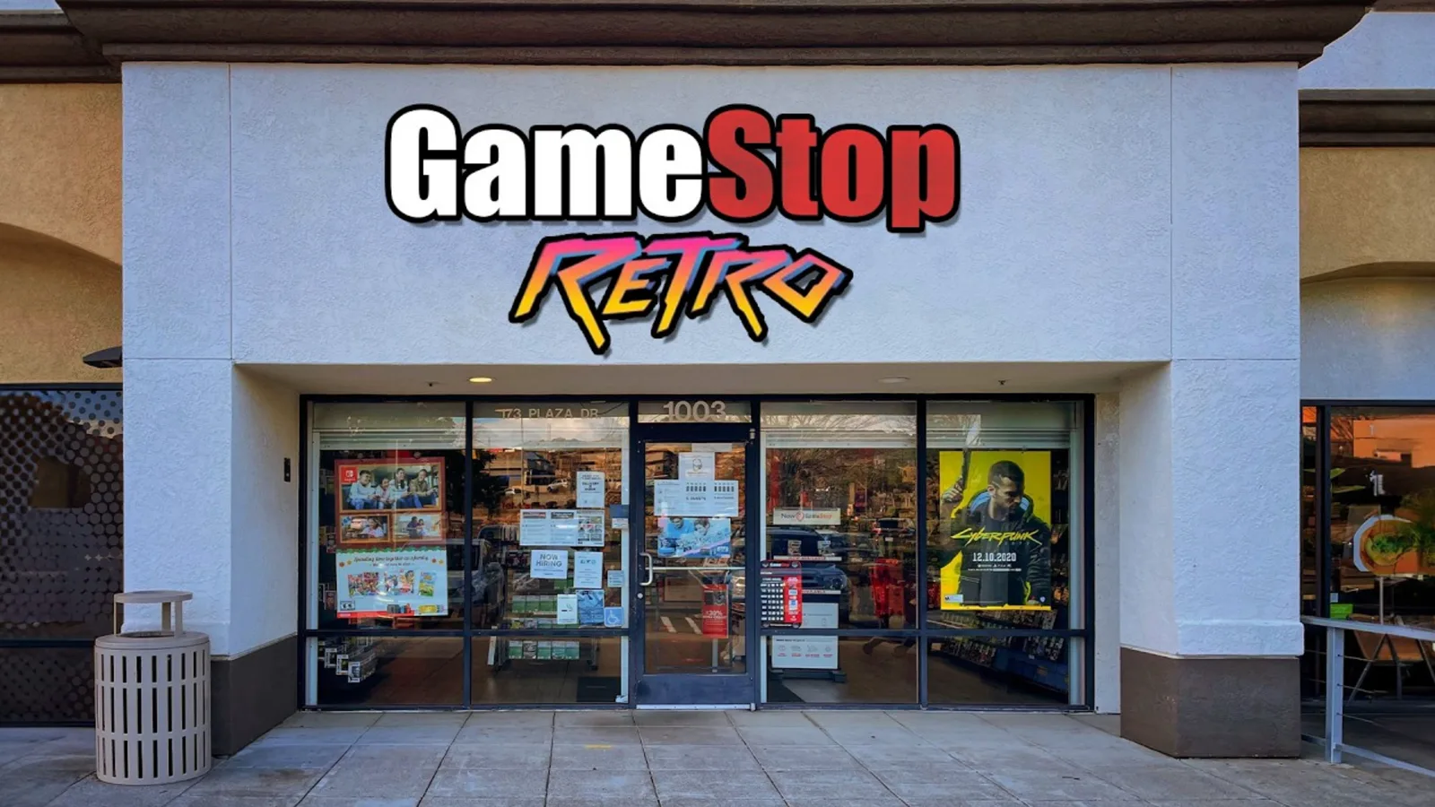 GameStop Retro storefront in a strip mall