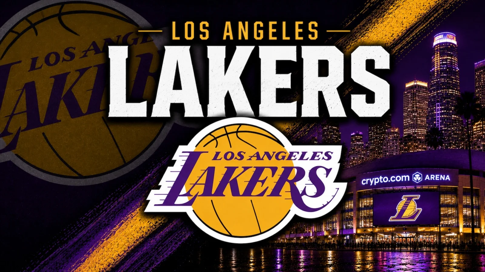 Los Angeles Lakers logos in purple and gold