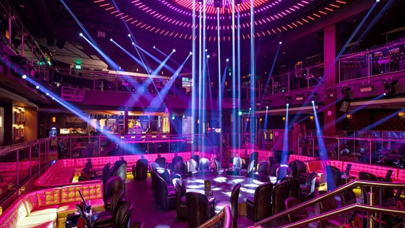E11EVEN Miami nightclub interior with LED dome and VIP booths