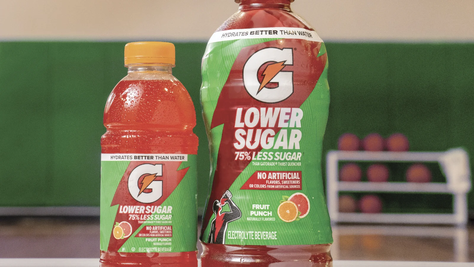 Gatorade bottles on a locker room bench