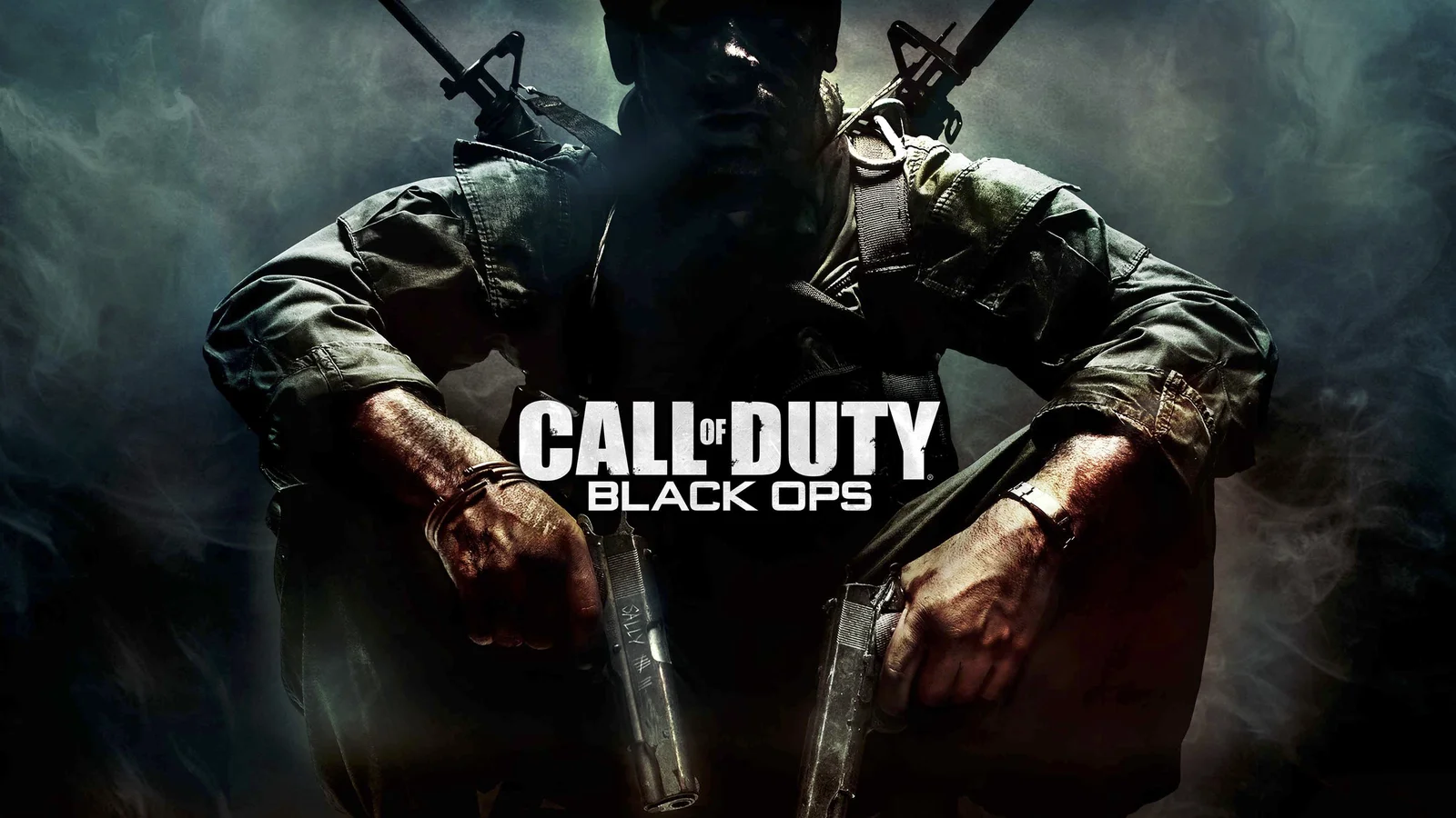 Call of Duty: Black Ops cover art with crossed pistols