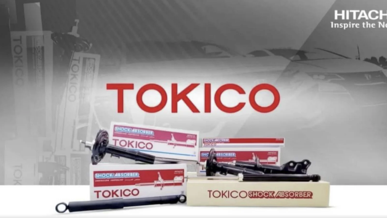 Tokico shock absorbers in branded red and white boxes