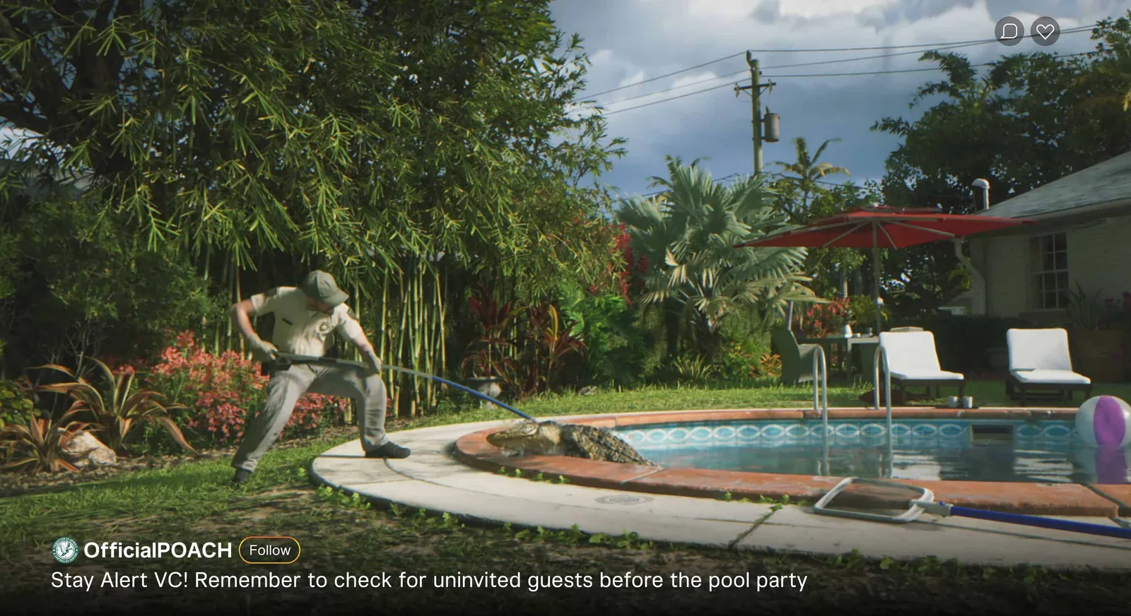 Alligator walking through a convenience store entrance in GTA 6, referencing real Florida wildlife incident memes