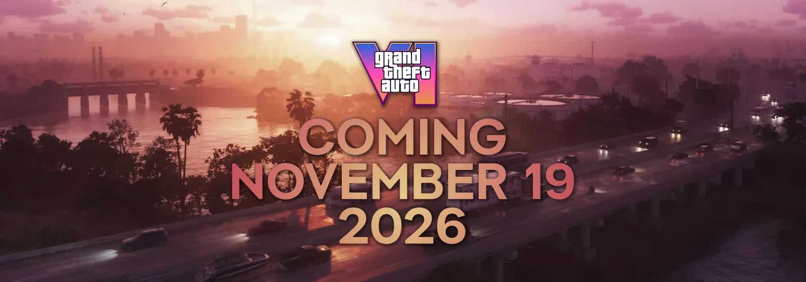 Timeline graphic showing GTA 6 shifting from Fall 2025 to May 2026 then to November 19, 2026 after two confirmed delays
