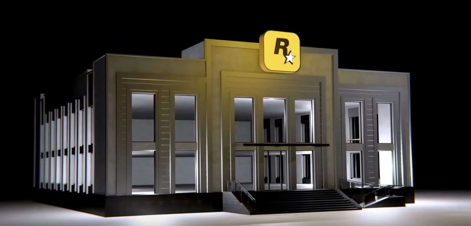 Rockstar Games logo and office building exterior representing the corporate target of the 2022 data breach