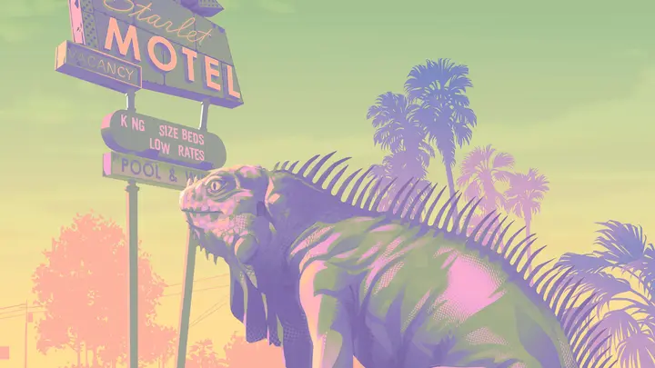 Iguana checks in at the motel