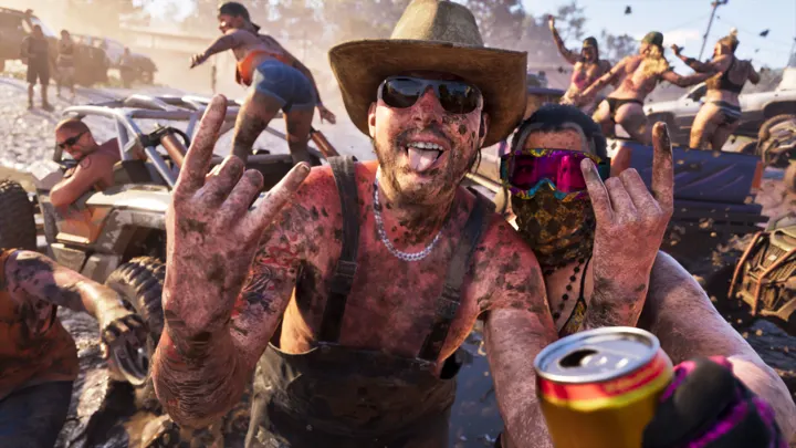 Mud crew salutes the camera