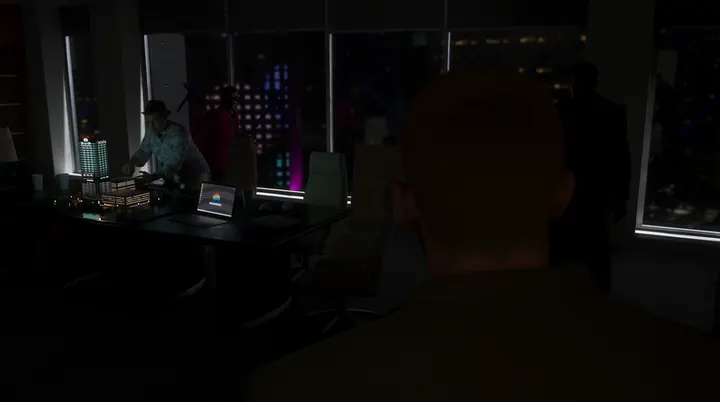 Skyscraper office after dark
