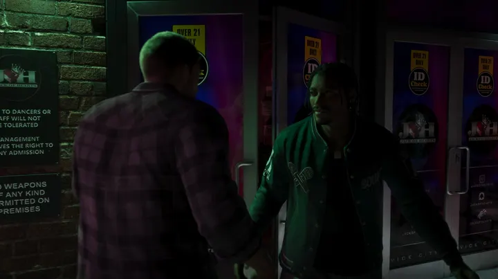 Handshake at the club doors