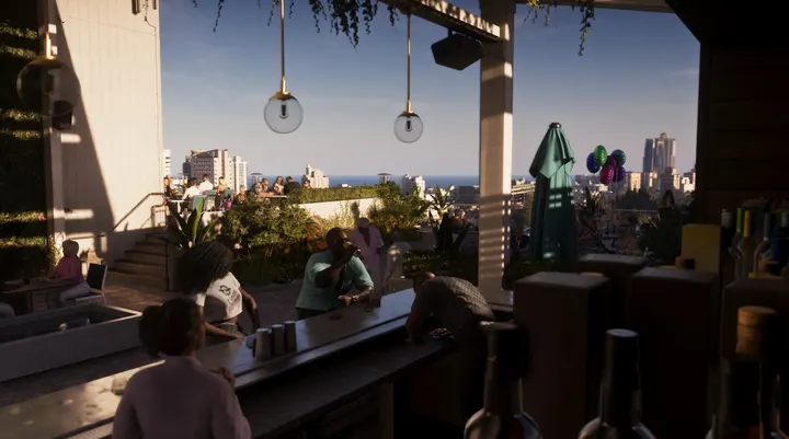 Cocktails with a skyline view