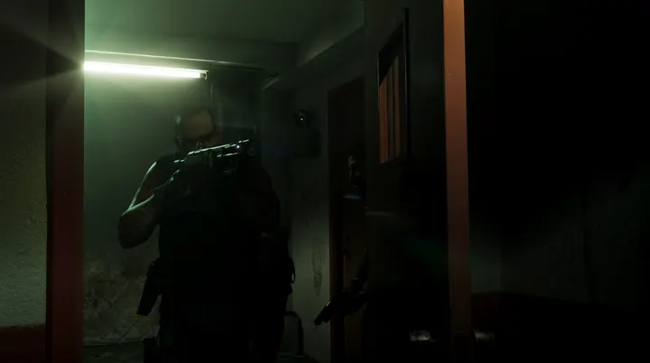 Armed sweep of the corridor