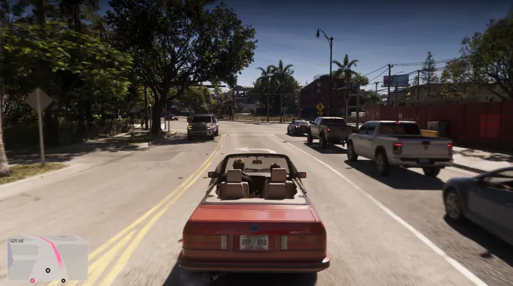 Cruising in the red convertible