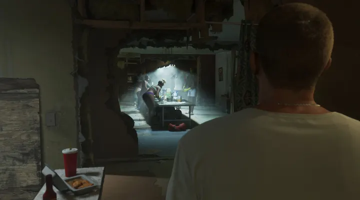 Peering into the makeshift lab