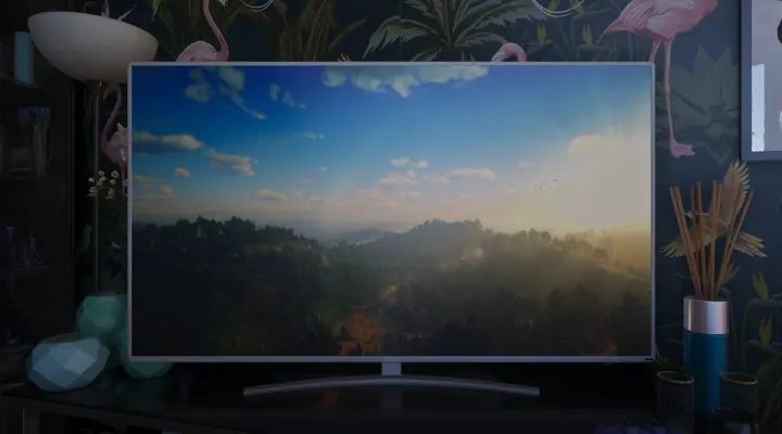Sunrise scene on the telly