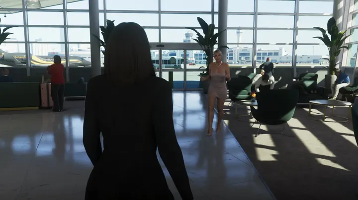 Strut through the airport lounge