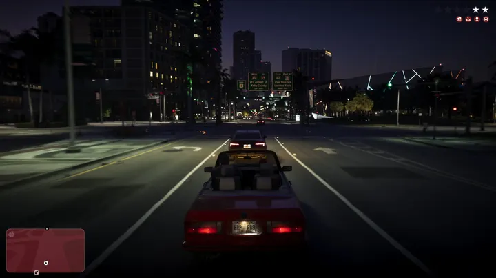 Evening getaway on the boulevard