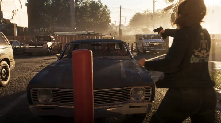 Holdup on the dusty street
