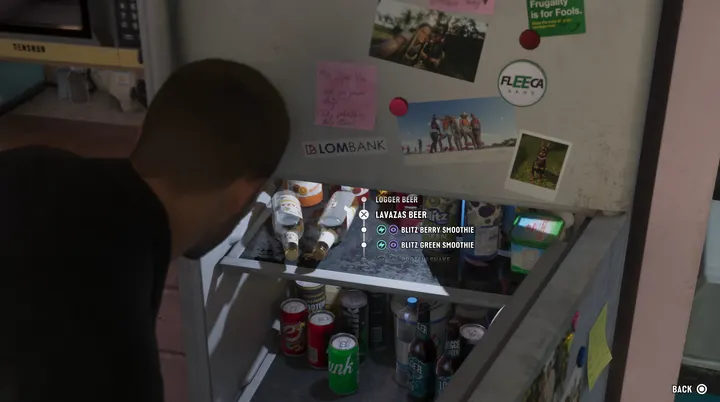 Choosing a beer from the fridge