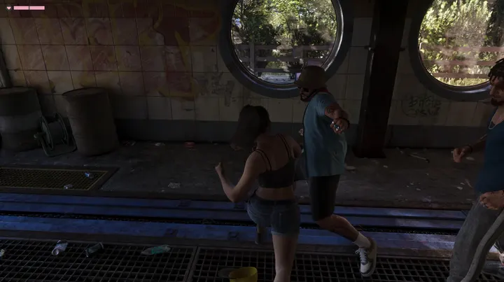 Brawl in the derelict washroom
