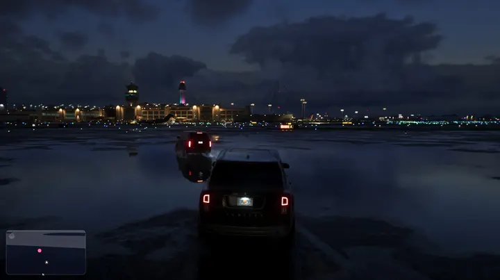 Taillights on the wet flats