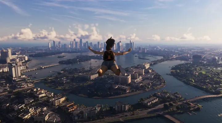 Freefall high above the bay