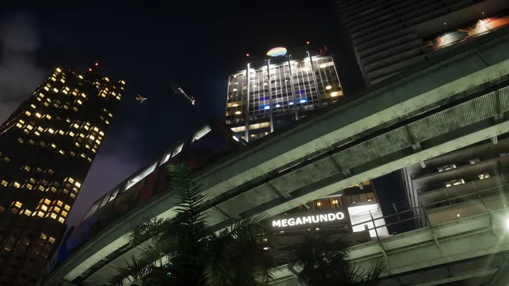 Night train past the Megamundo sign