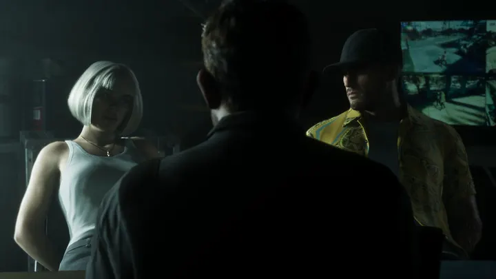Shadowy meeting before the monitors