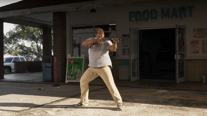 Shotgun stance at the Food Mart