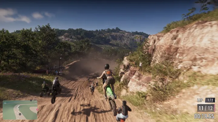 Dirt bike race through the quarry