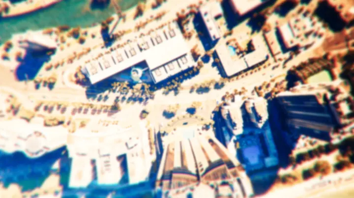 Blurred aerial view of the city