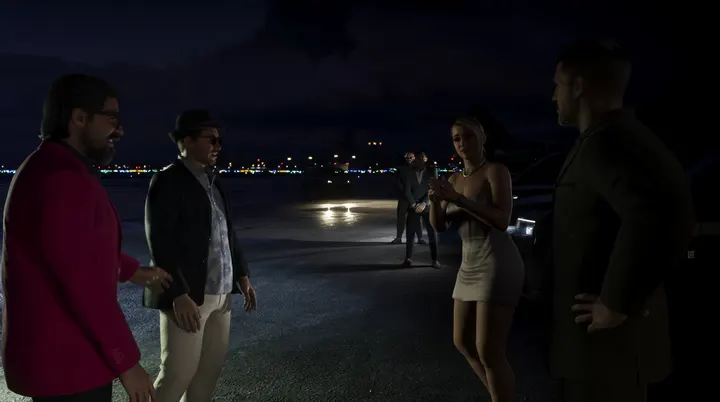 Night gathering by the waterfront