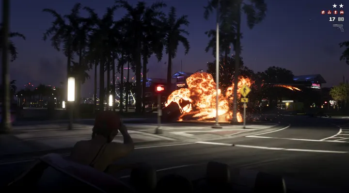 Fireball on the night road