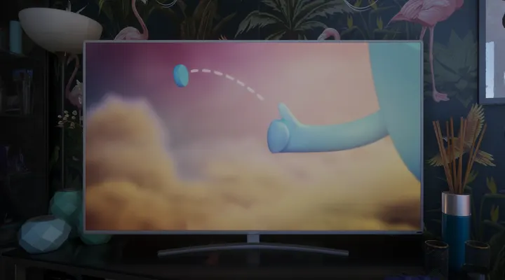 Cartoon clouds on screen
