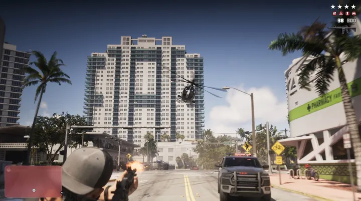 Helicopter circles the tower block