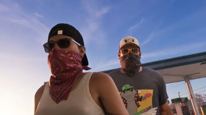 Masked duo on the forecourt