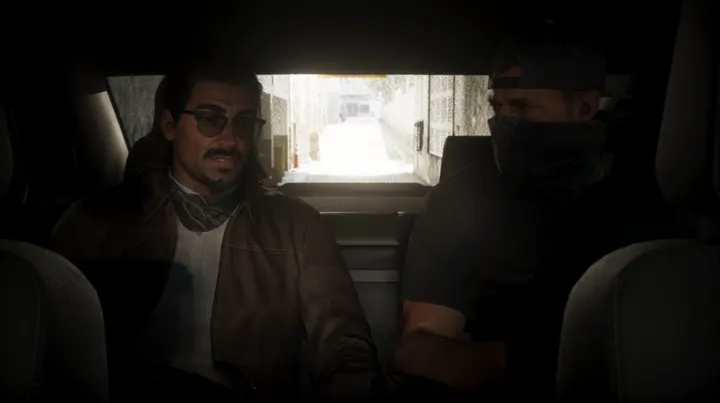 Riding in the back of the van