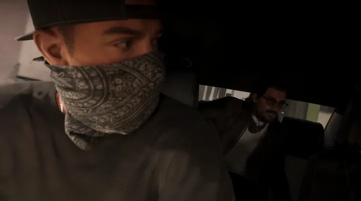 Bandana glance from the driver seat